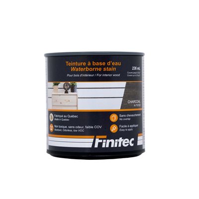 WATER BASED STAIN FOR INTERIOR WOOD FINISHING CHARCOAL 236ML WATER BASED STAIN FOR INTERIOR WOOD FINISHING CHARCOAL 236ML